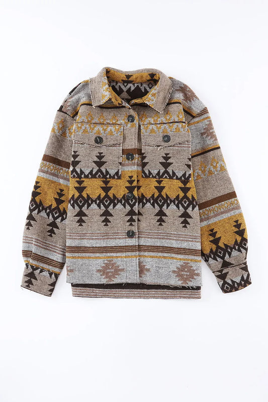 Heather Southwestern Print Light Jacket