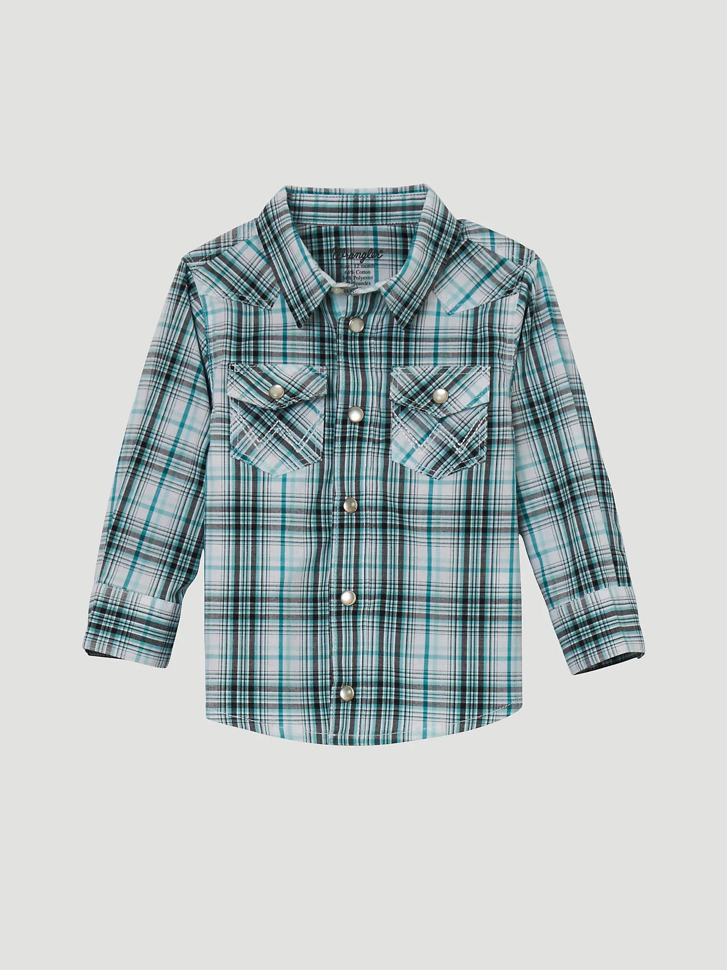 Ariat Boys Wrinkle Resist LS Button Up- Tuequoise