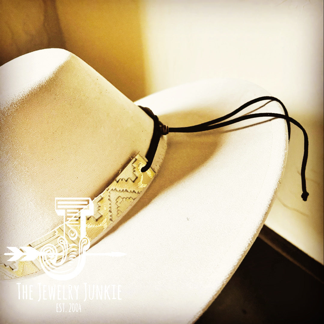 **Copper Aztec Embossed Leather Hat Band Only 951x