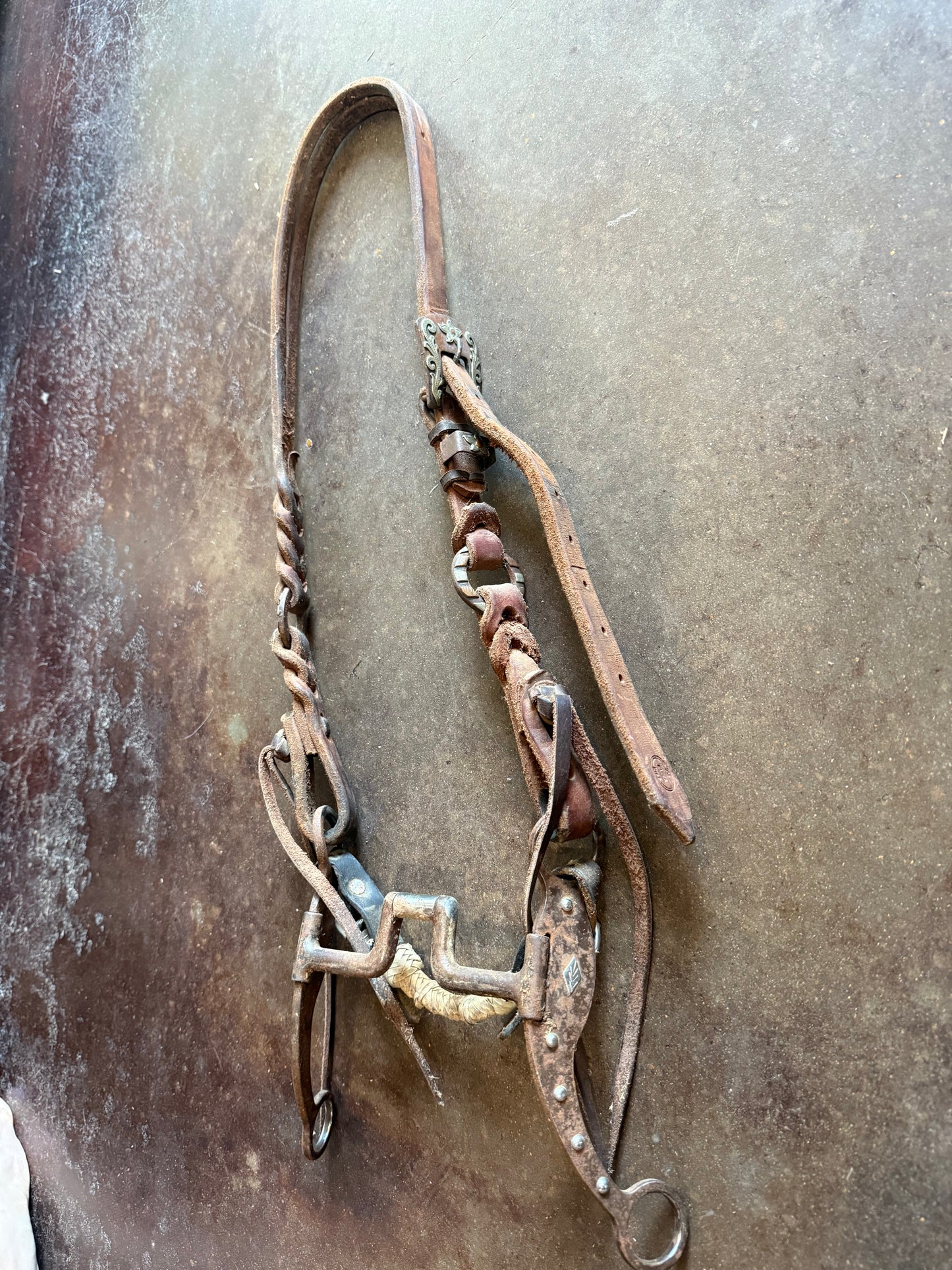 Handmade Hinged Port Bit w/ Joe Hipp Leather Headstall