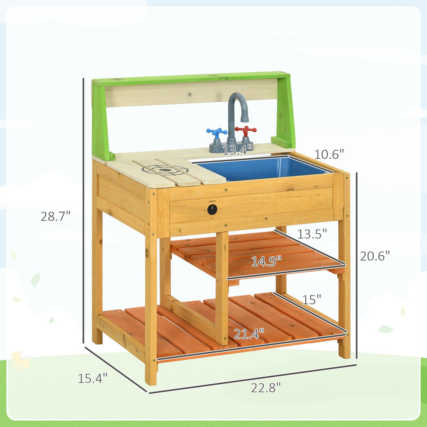 Outsunny Wooden Mud Kitchen Playset