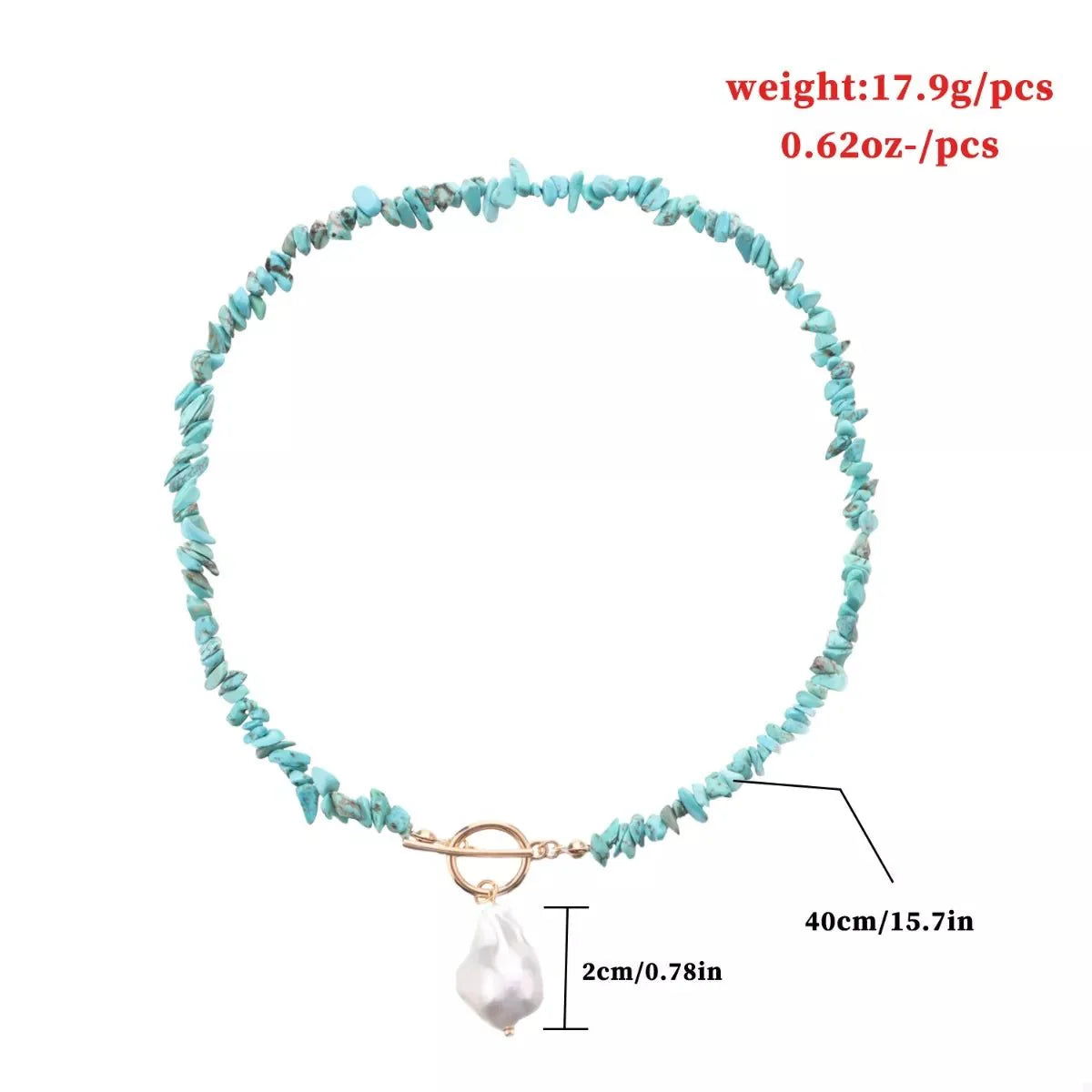 Turquoise Irregular Pearl Necklace
