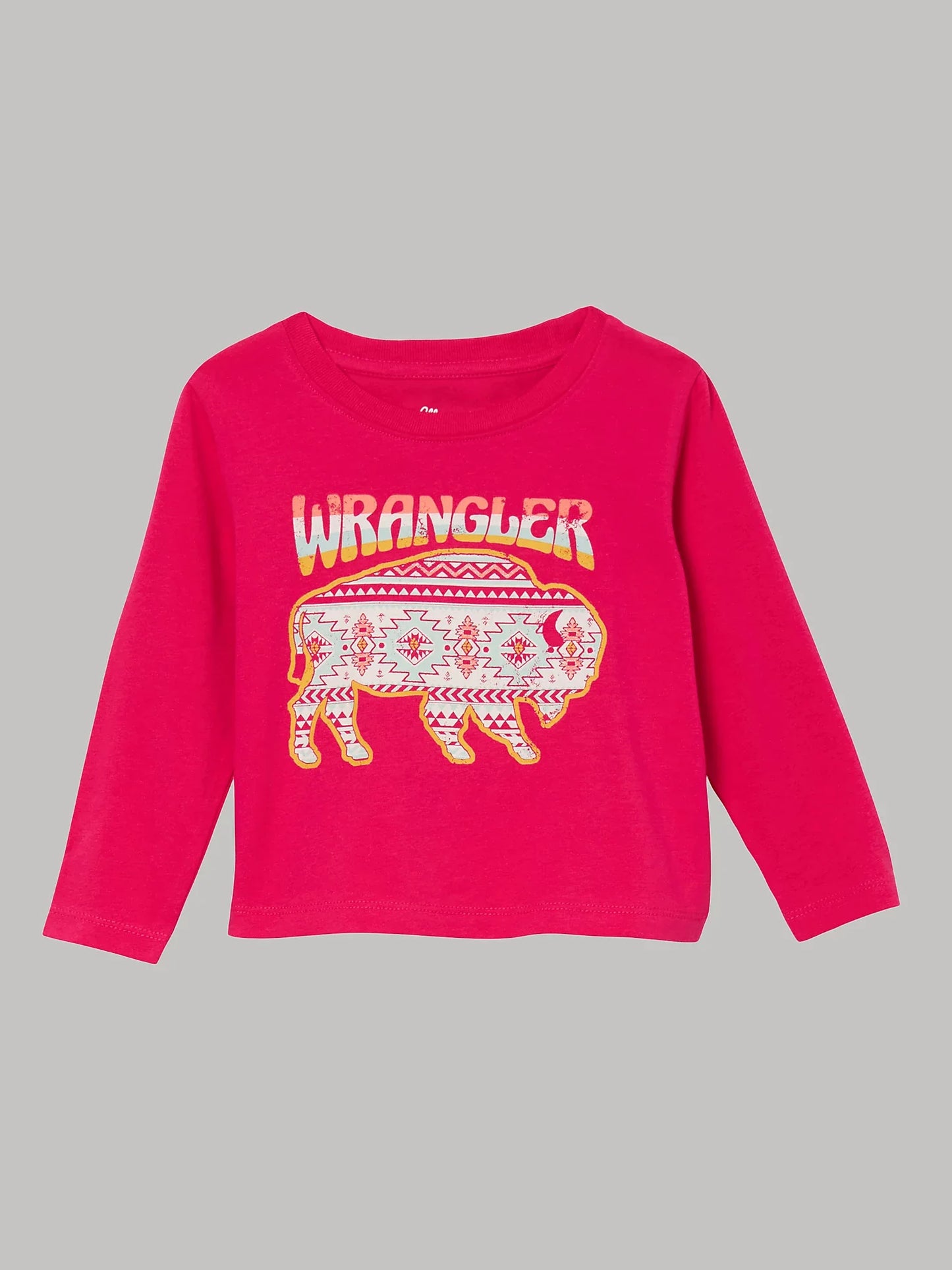 Little Girl's Wrangler Bison Long Sleeve Tee