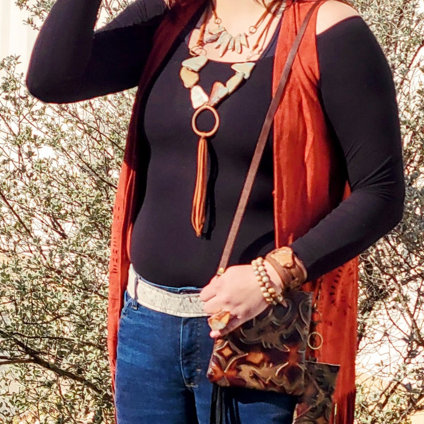 AQUA TERRA Vegan Leather Cord Necklace 231E