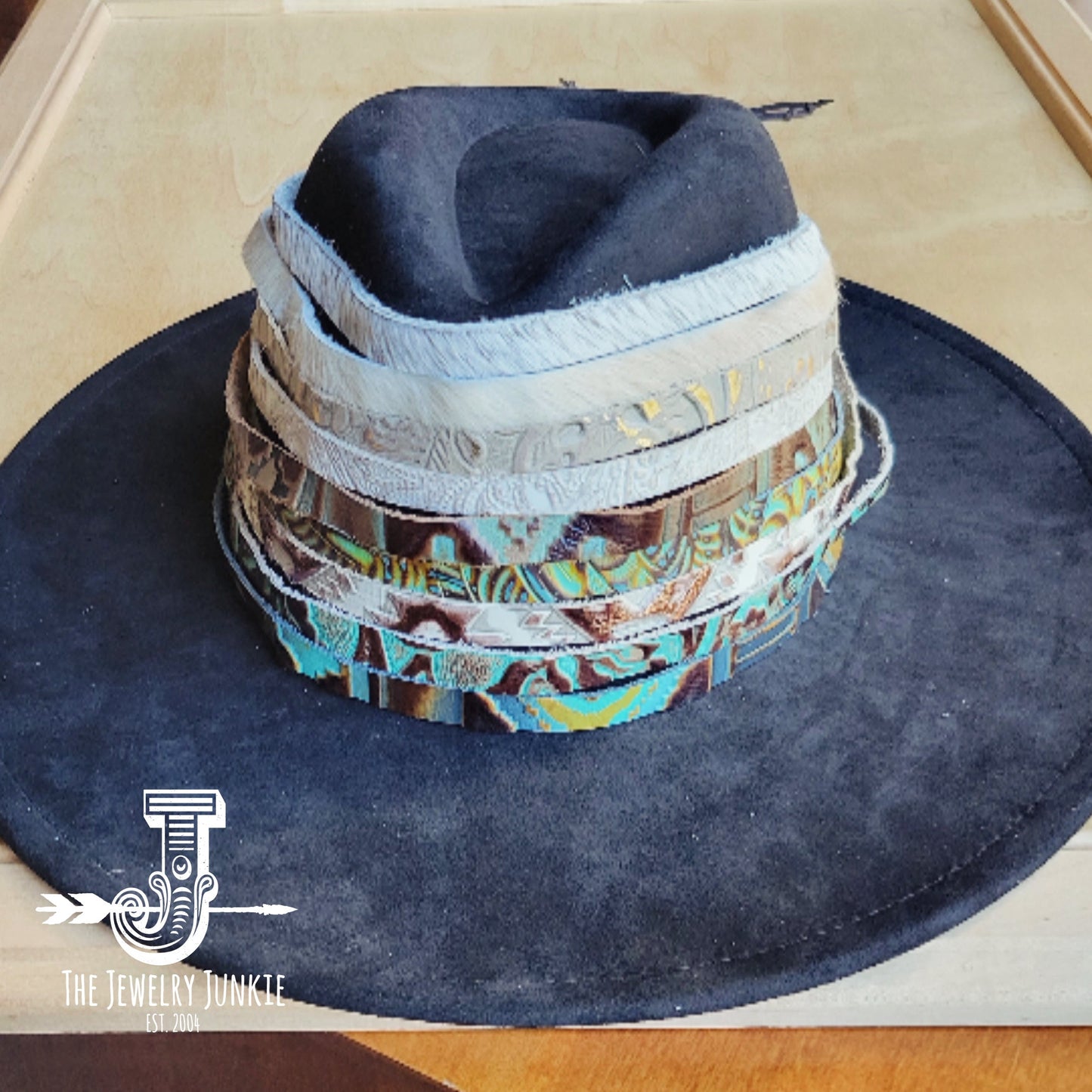 **Copper Aztec Embossed Leather Hat Band Only 951x