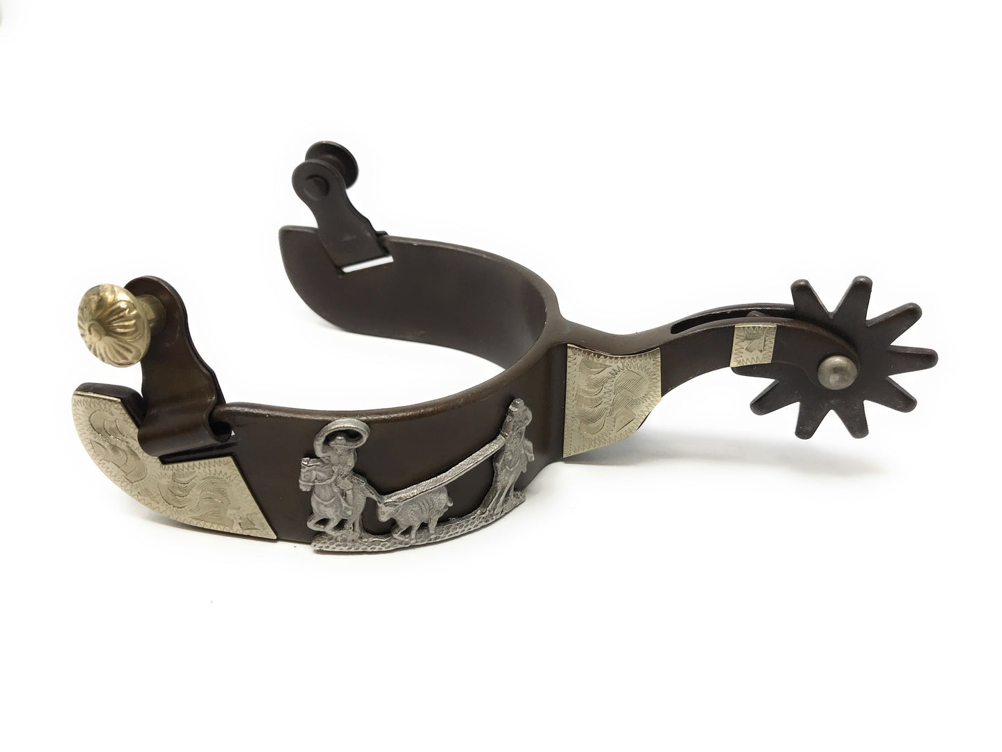 Men's Antique Brown Team Roping Spur Set
