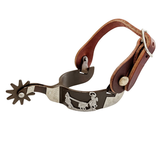 Men's Antique Brown Team Roping Spur Set