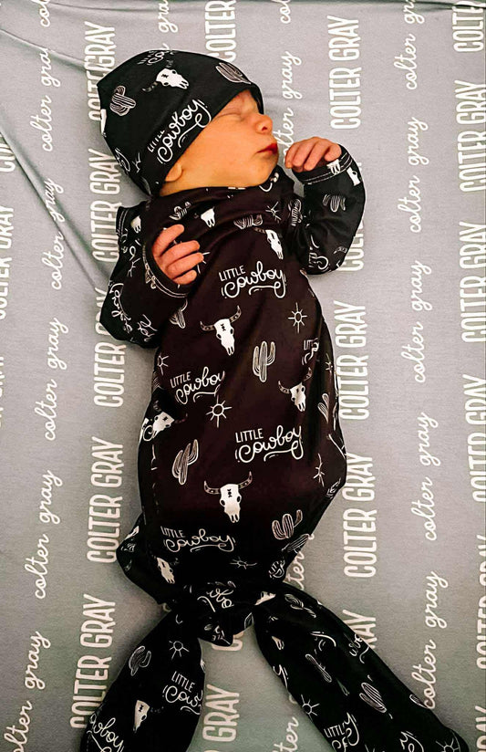 Howdy cowboy gown and headband set