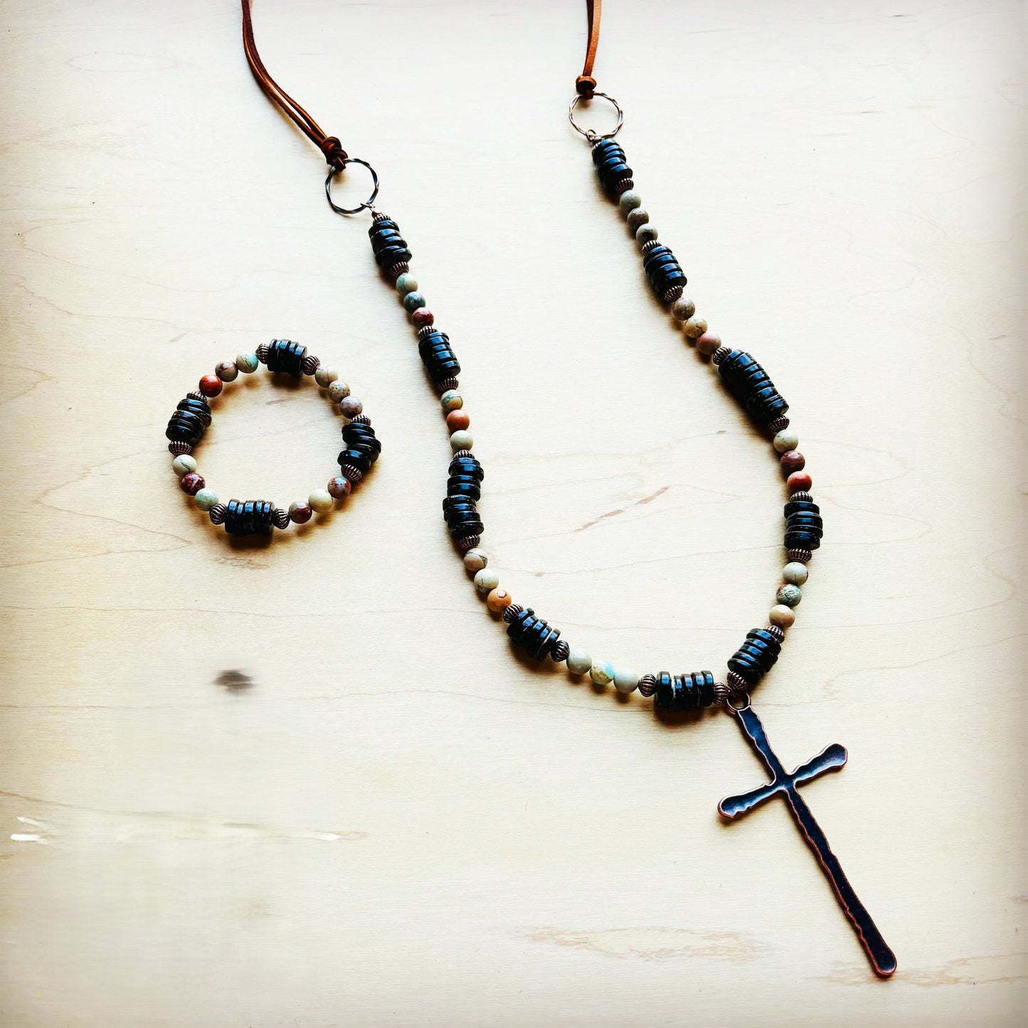 Aqua Terra and Wood Bracelet 239B
