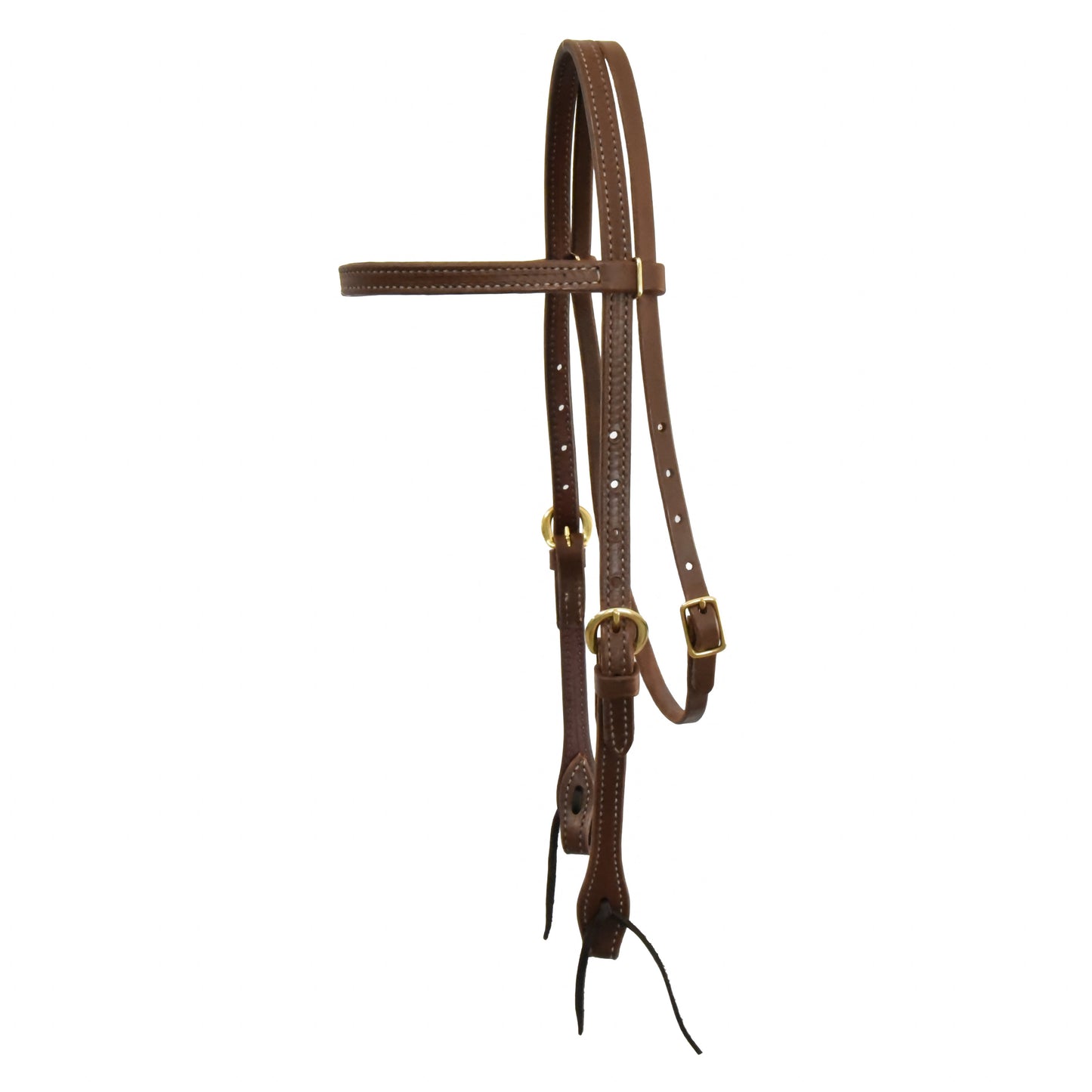 Oiled Harness Leather Double-N-Stitched Browband Headstall