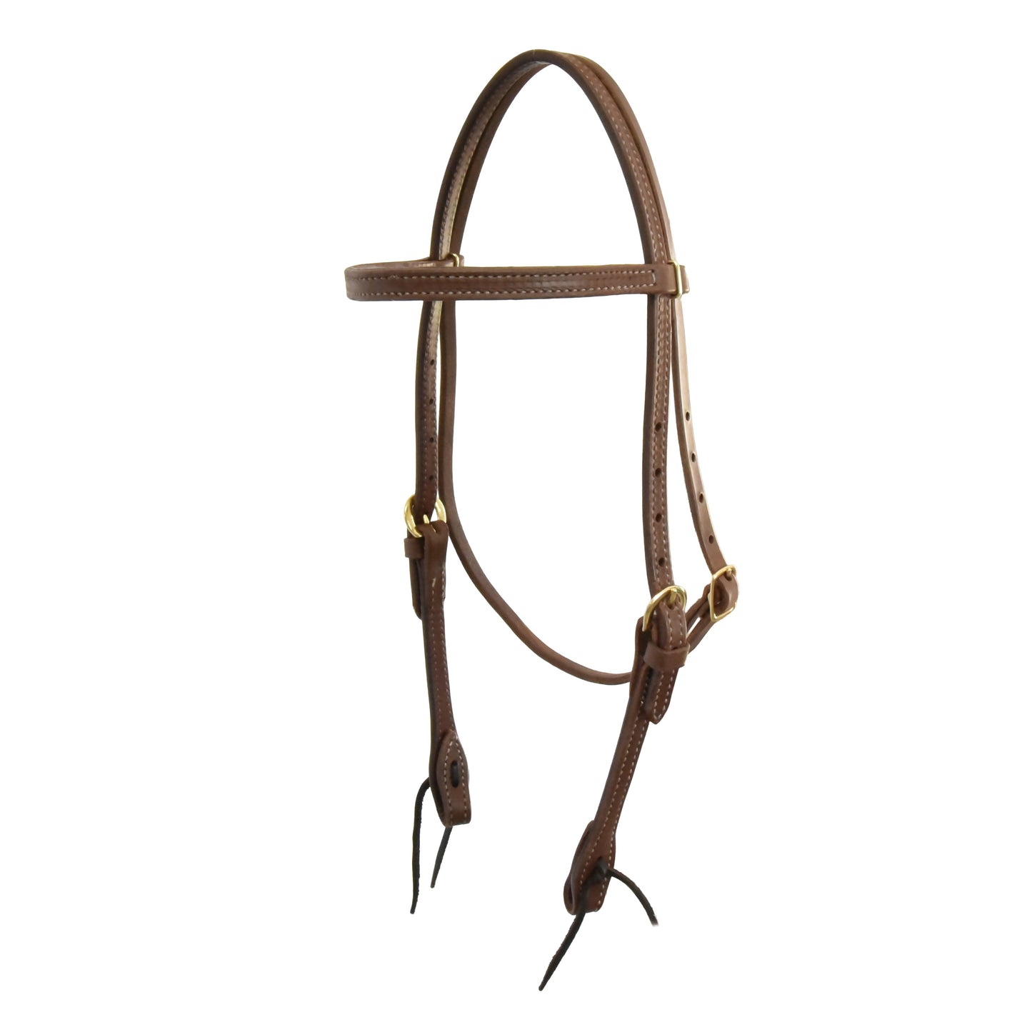 Oiled Harness Leather Double-N-Stitched Browband Headstall