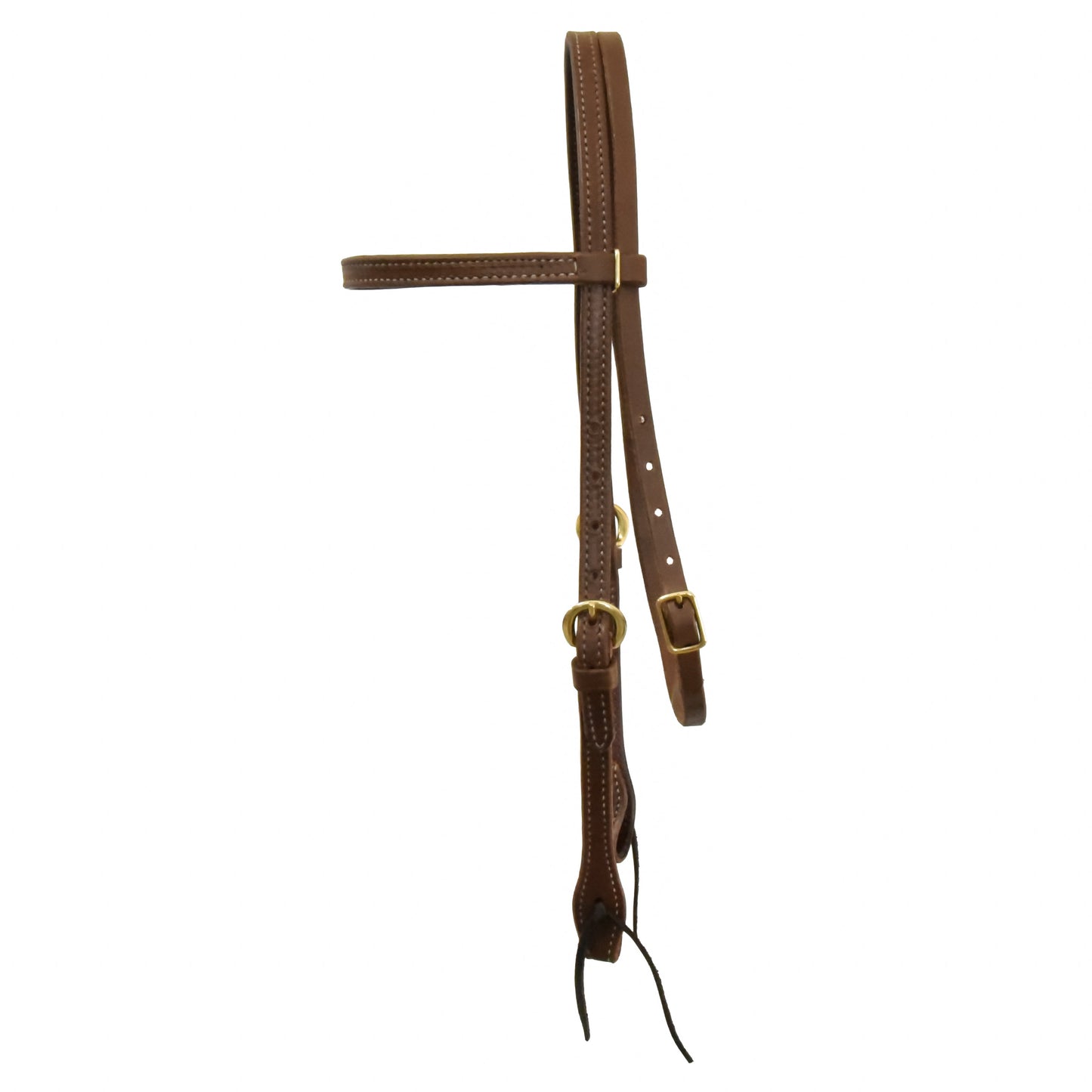 Oiled Harness Leather Double-N-Stitched Browband Headstall