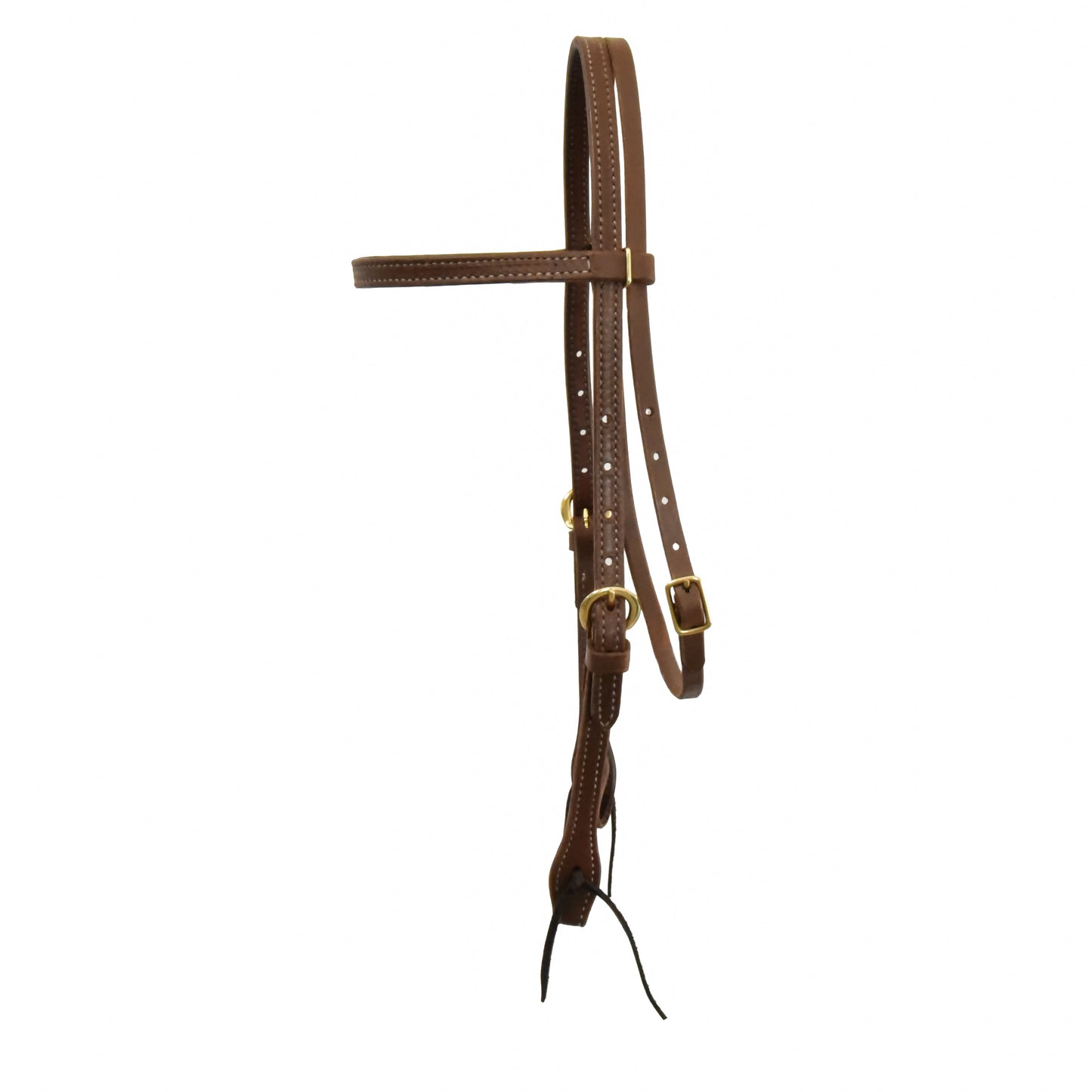 Oiled Harness Leather Double-N-Stitched Browband Headstall