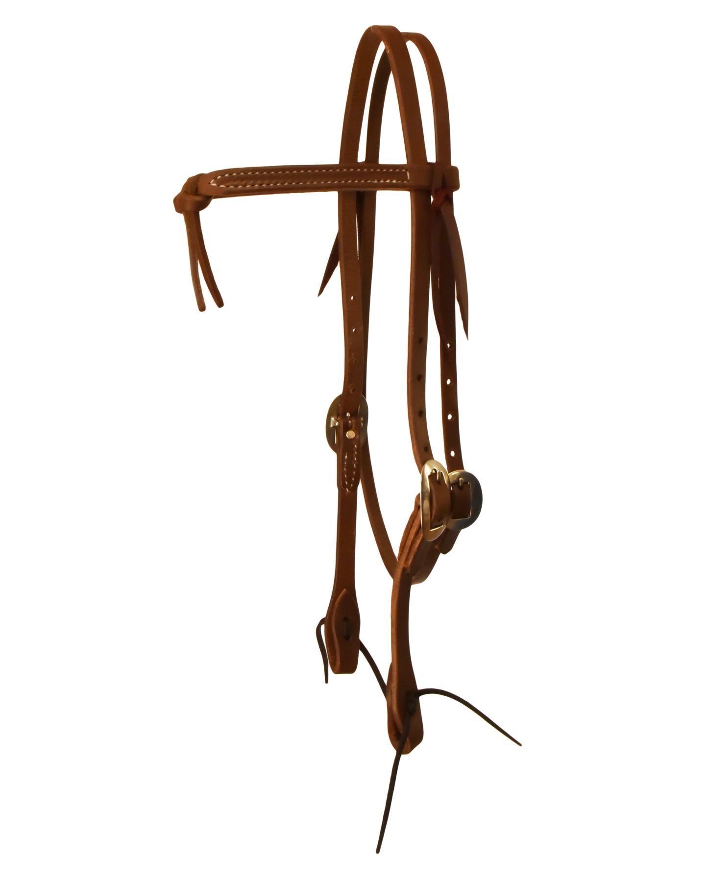 Oiled Harness Leather Knotted Browband Headstall