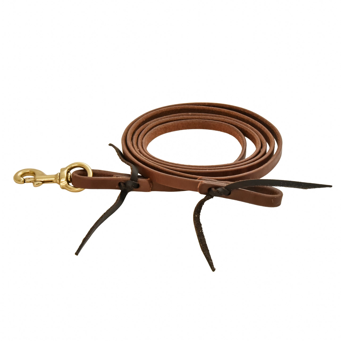 Oiled Harness Leather Flat Roper Reins - 1/2in x 8ft