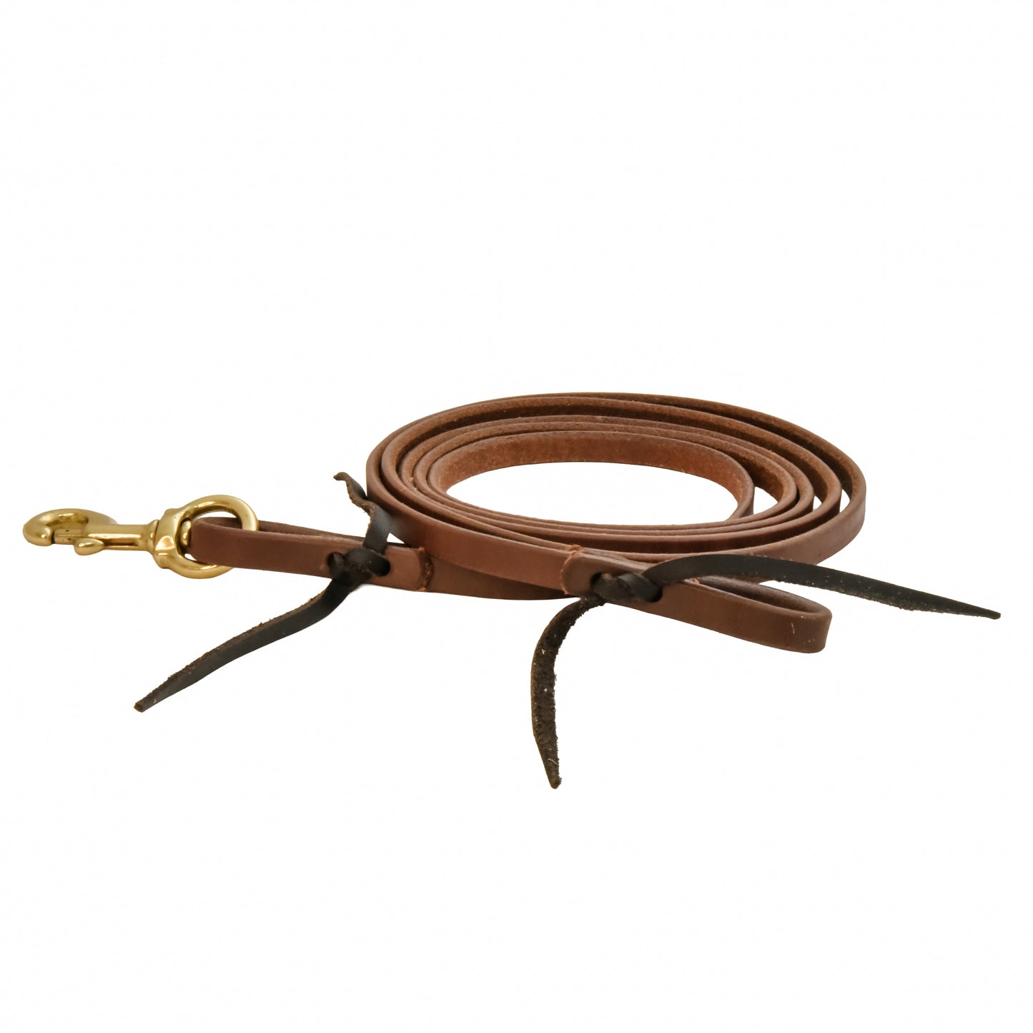 Oiled Harness Leather Flat Roper Reins - 1/2in x 8ft