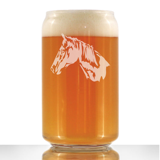 Horse Face Beer Can Pint Glass
