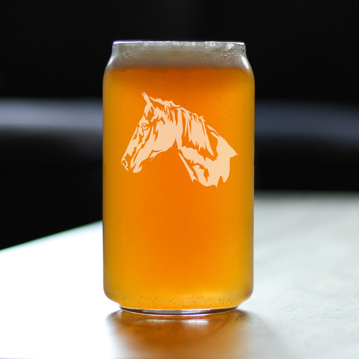 Horse Face Beer Can Pint Glass