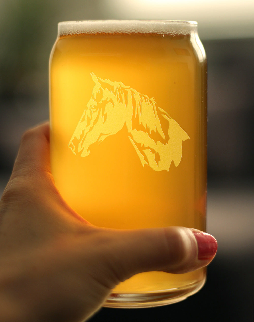 Horse Face Beer Can Pint Glass