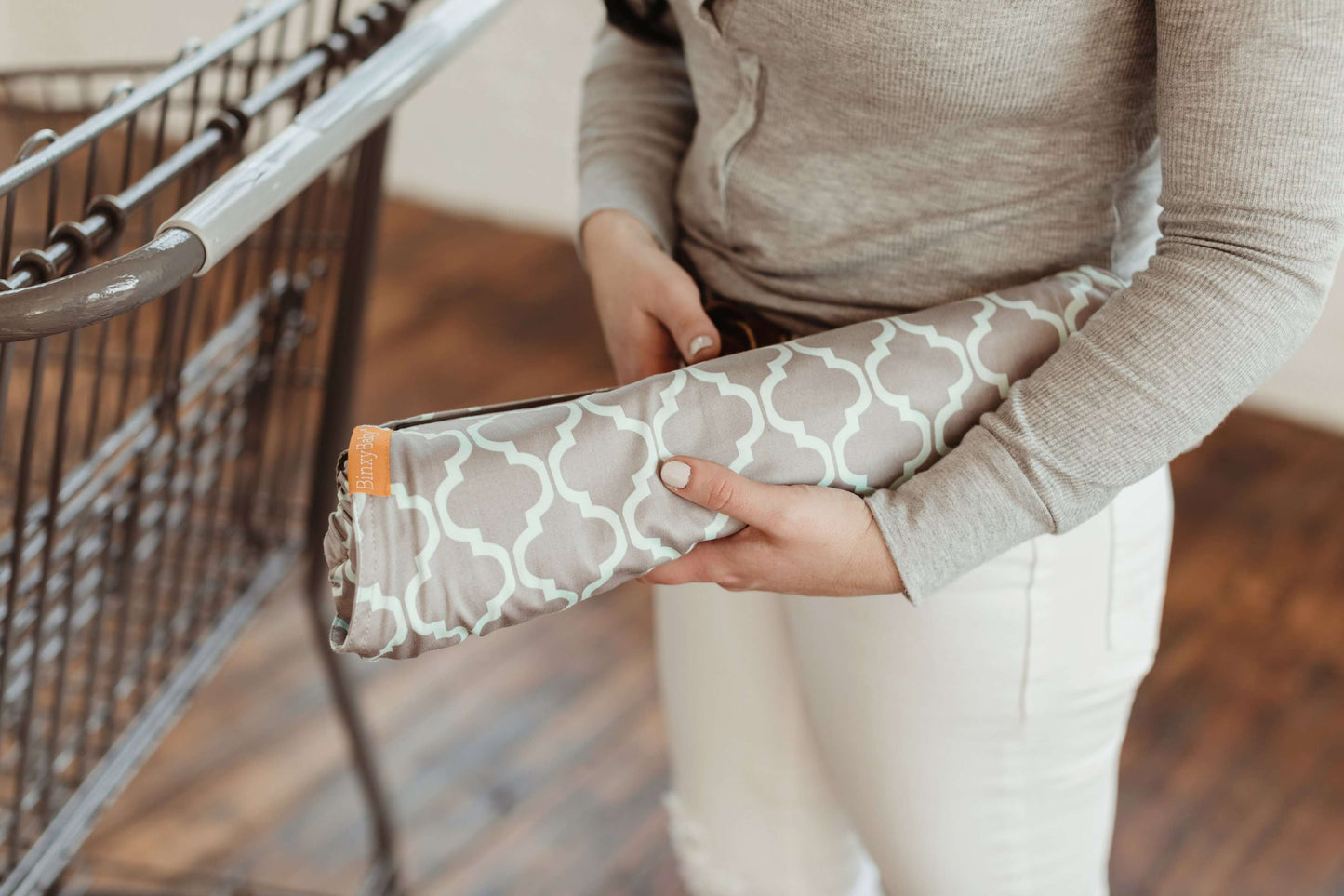 Baby Shopping Cart Hammock | Gray/Aqua
