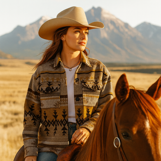 Heather Southwestern Print Light Jacket