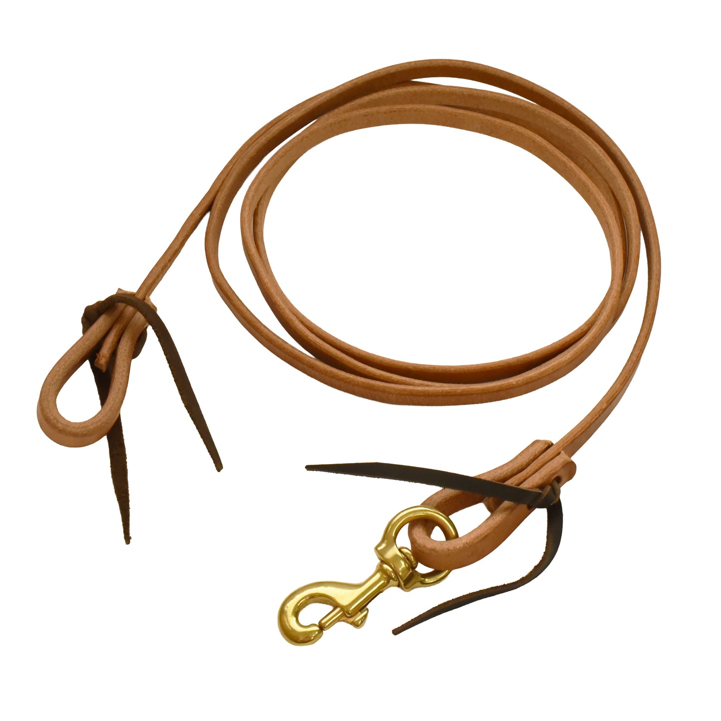 Harness Leather Flat Roper Reins - 1/2in x 8ft