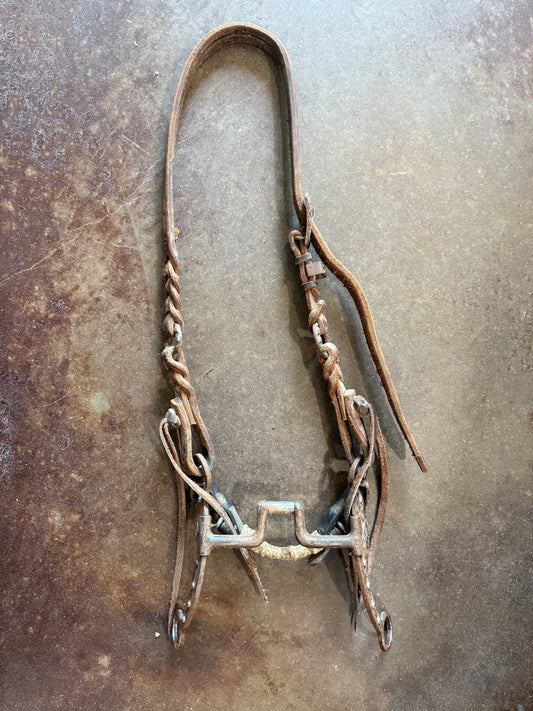 Handmade Hinged Port Bit w/ Joe Hipp Leather Headstall