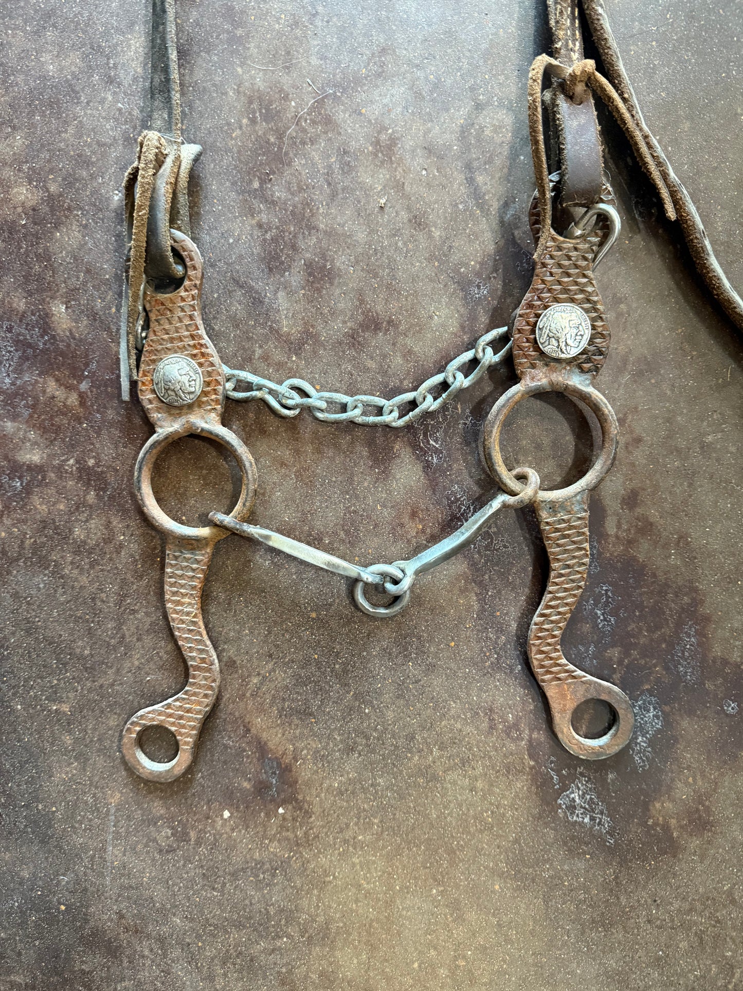 Handmade Life Saver Gag Bit w/ Leather Headstall