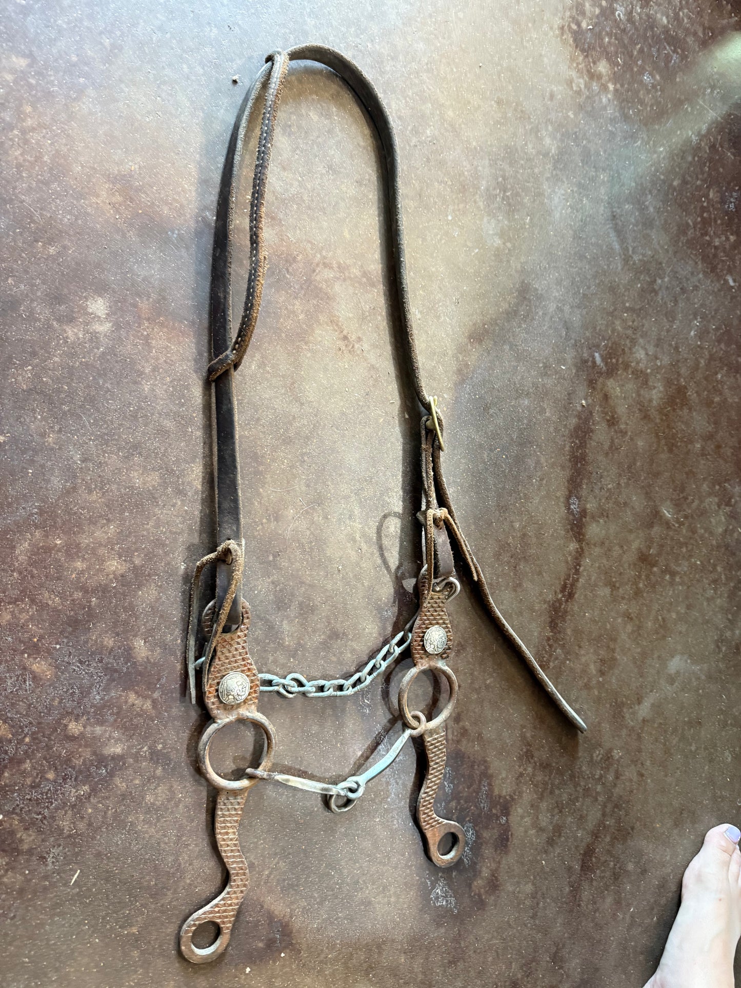 Handmade Life Saver Gag Bit w/ Leather Headstall