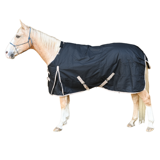1200D Waterproof Turnout Horse Blanket 400g - Black