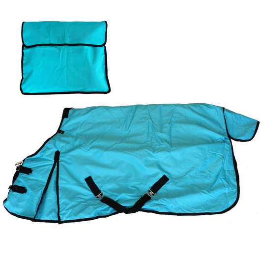 1200D Horse Turnout Blanket with Storage Bag - Turquoise