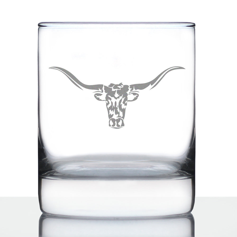 Longhorn Whiskey Rocks Glass