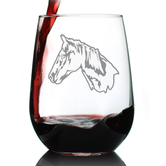 Horse Face Stemless Wine Glass