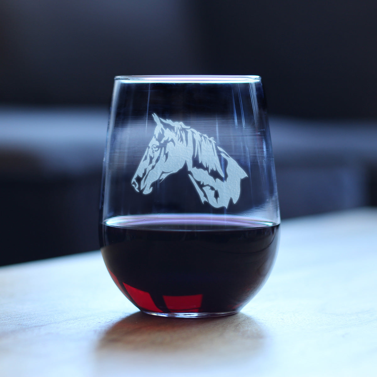 Horse Face Stemless Wine Glass