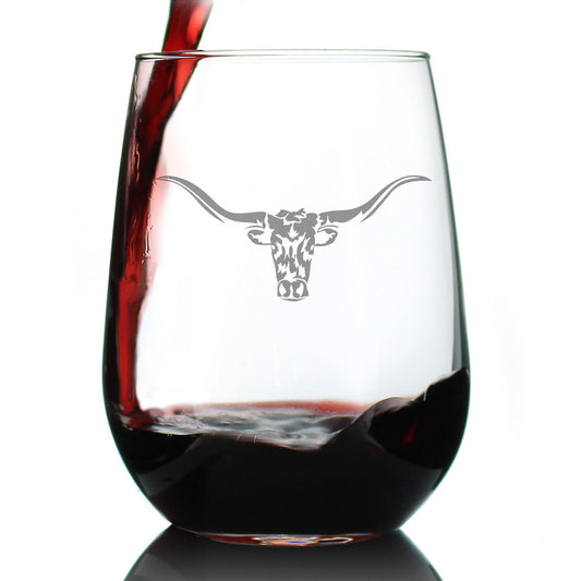 Longhorn Stemless Wine Glass