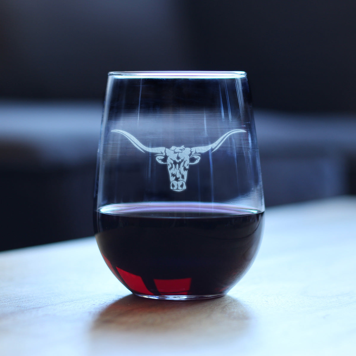Longhorn Stemless Wine Glass