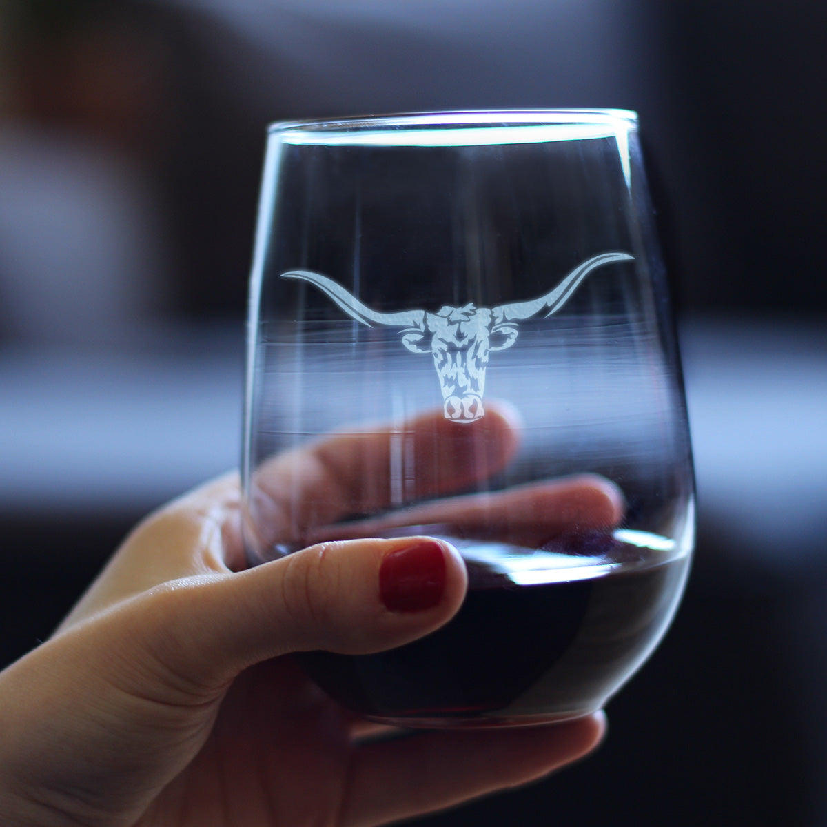 Longhorn Stemless Wine Glass