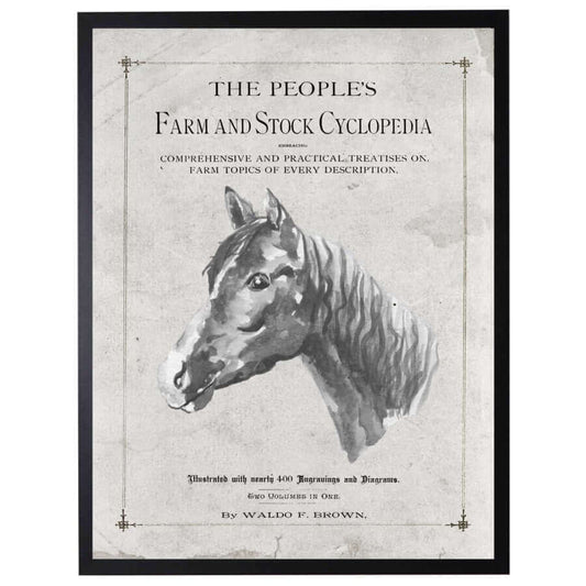 Antique Farmhouse Horse Artwork inspired by "The People's Farm And Stock Cyclopedia"