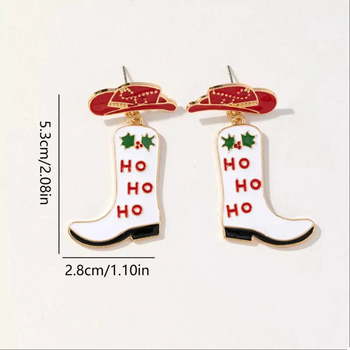 Christmas Cowboy Hat and Boot Dangle Earrings
