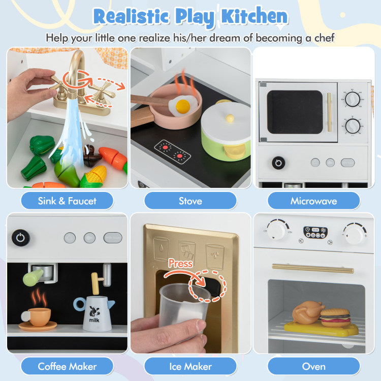 Kids Kitchen Playset with Microwave and Coffee Maker