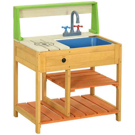 Outsunny Wooden Mud Kitchen Playset