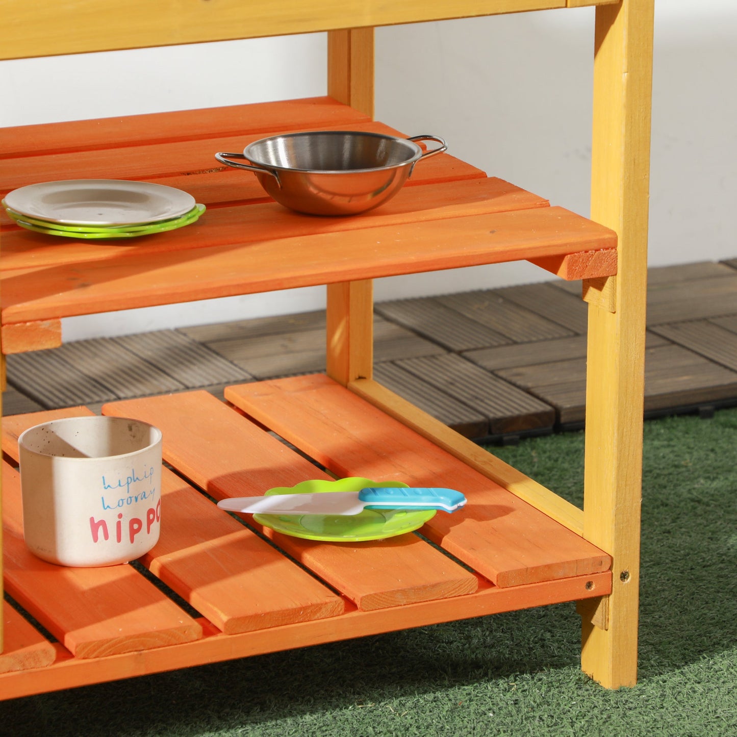 Outsunny Wooden Mud Kitchen Playset