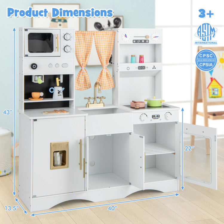 Kids Kitchen Playset with Microwave and Coffee Maker