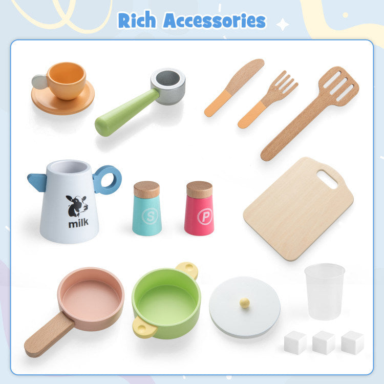 Kids Kitchen Playset with Microwave and Coffee Maker