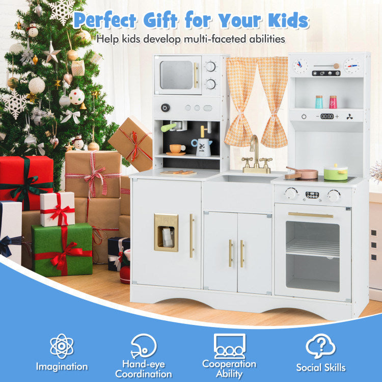 Kids Kitchen Playset with Microwave and Coffee Maker