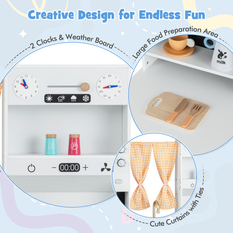 Kids Kitchen Playset with Microwave and Coffee Maker