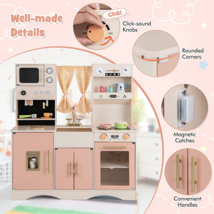 Kids Kitchen Playset with Microwave and Coffee Maker