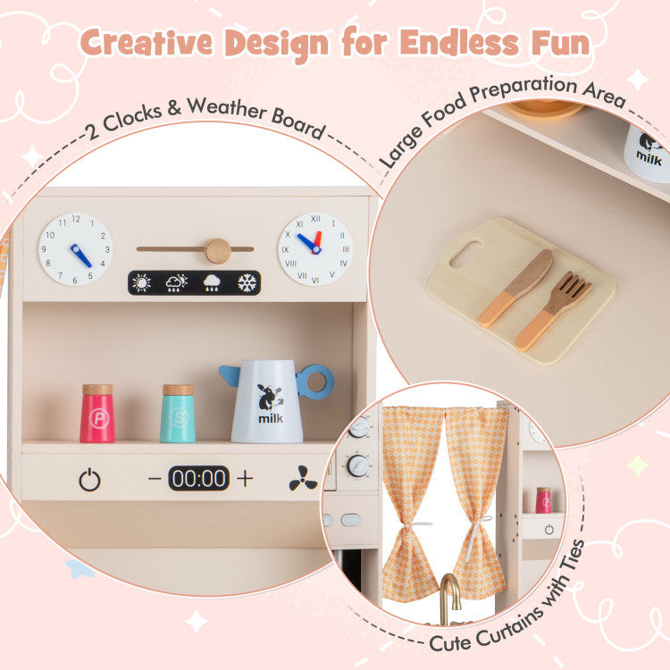 Kids Kitchen Playset with Microwave and Coffee Maker