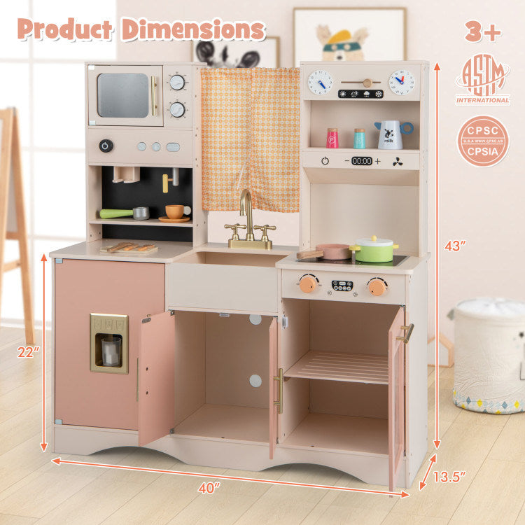 Kids Kitchen Playset with Microwave and Coffee Maker