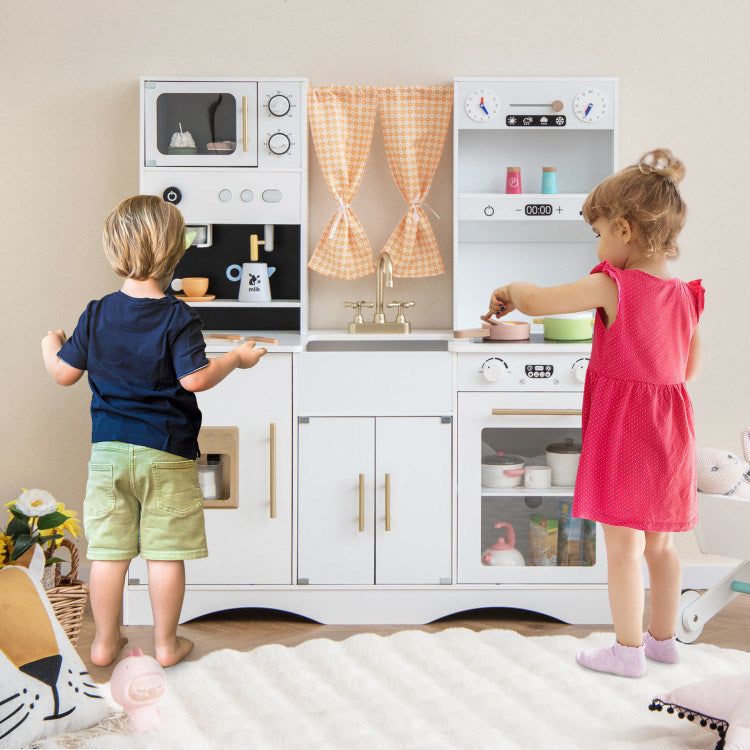 Kids Kitchen Playset with Microwave and Coffee Maker